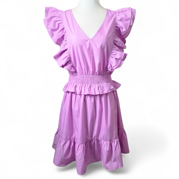 entro Dresses & Skirts - Entro Lavender V-Neck Top with Ruffles